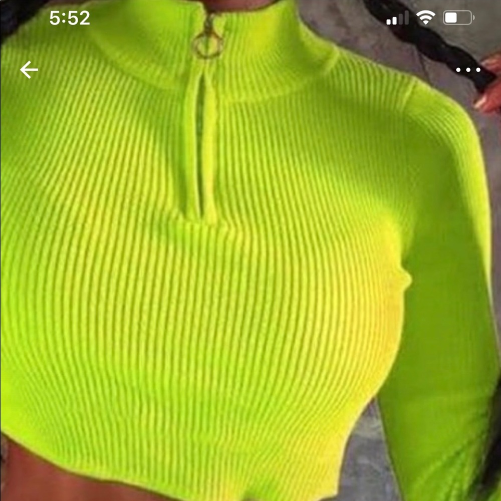 Brand new neon green crop top for sale long sleeve